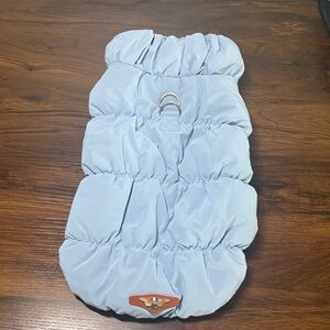 Chic Light Blue Quilted Pet Jacket Medium But Fits Like a Small